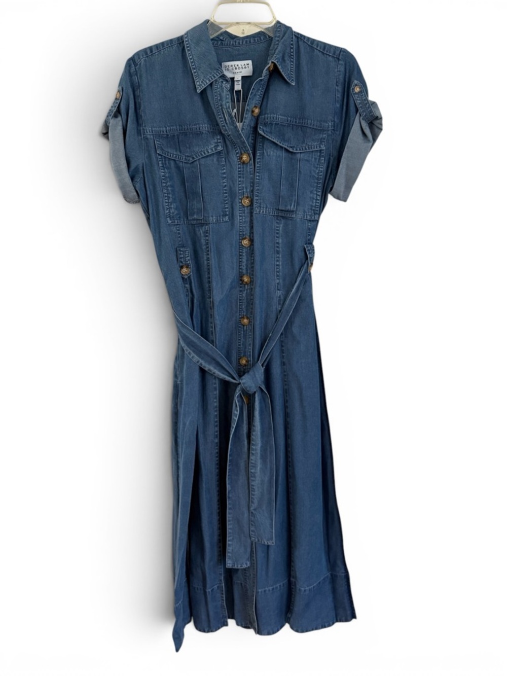 Derek Lam 10 Crosby denim dress medium NEW short sleeve NEW WITH TAGS Blue